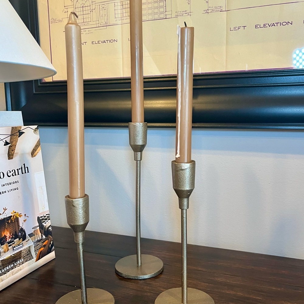 Elegant Brass  Candle Holders set of 3